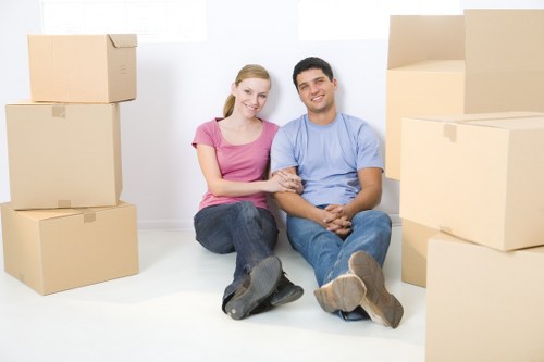 Preparing furniture and boxes for an apartment move in Stockwell