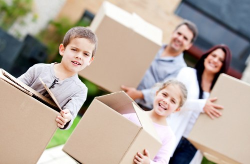 Van loaded with boxes and furniture for a Stockwell home move