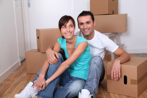 Careful handling of furniture in a Stockwell apartment building