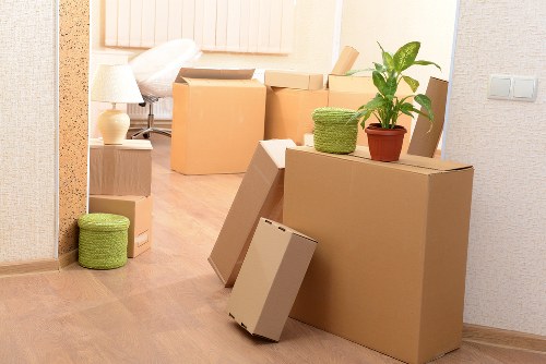Packing materials and carefully wrapped belongings for a Stockwell move
